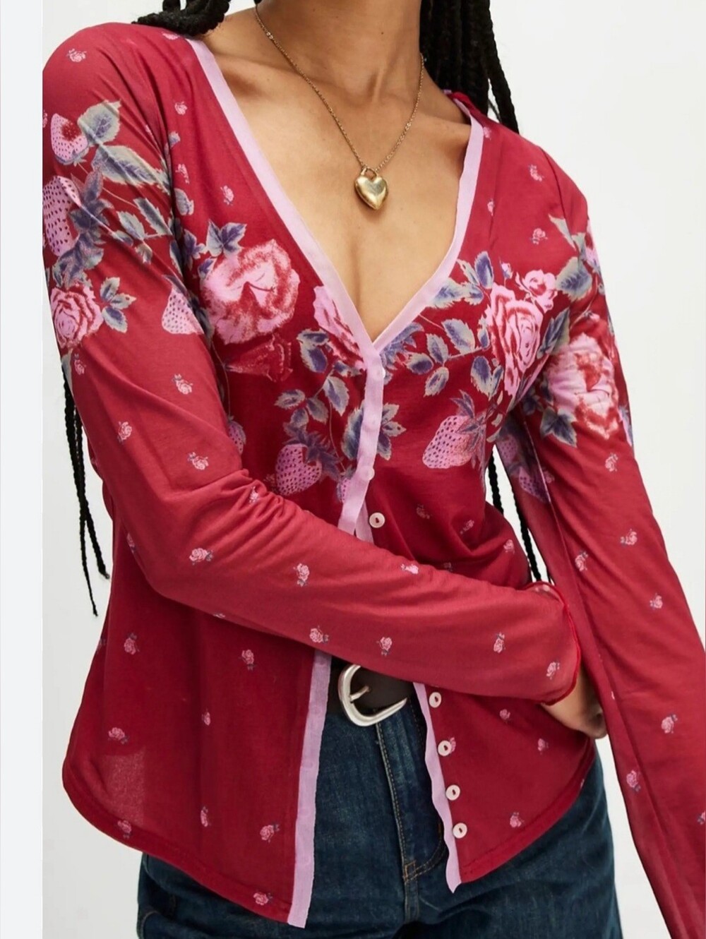 Free People Button Front Blouse